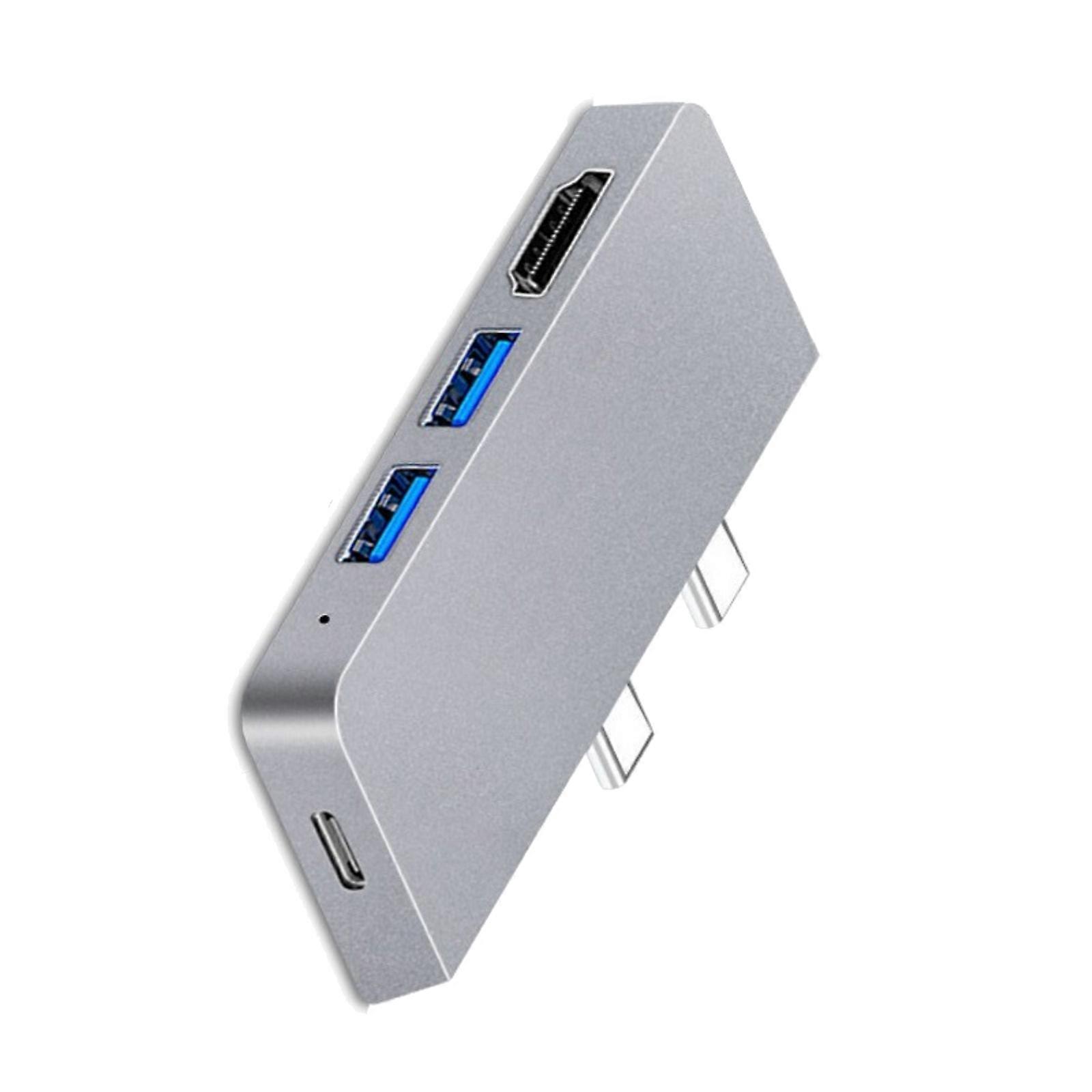USB C Hubs for Pro8/9/X Docking Stations with 4K USB3.0, USB2.0 Triple Display and Card Slot  Silver
