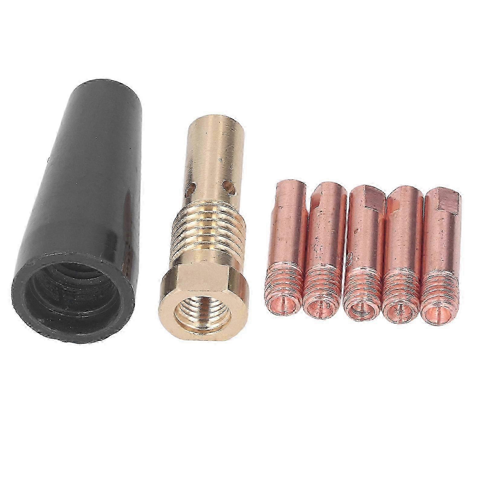 f 7 Pcs Set Welding Nozzle Diffuser Tip Kit Clear Thread Good Conductivity Smoothly Copper Welding Torch Accessories