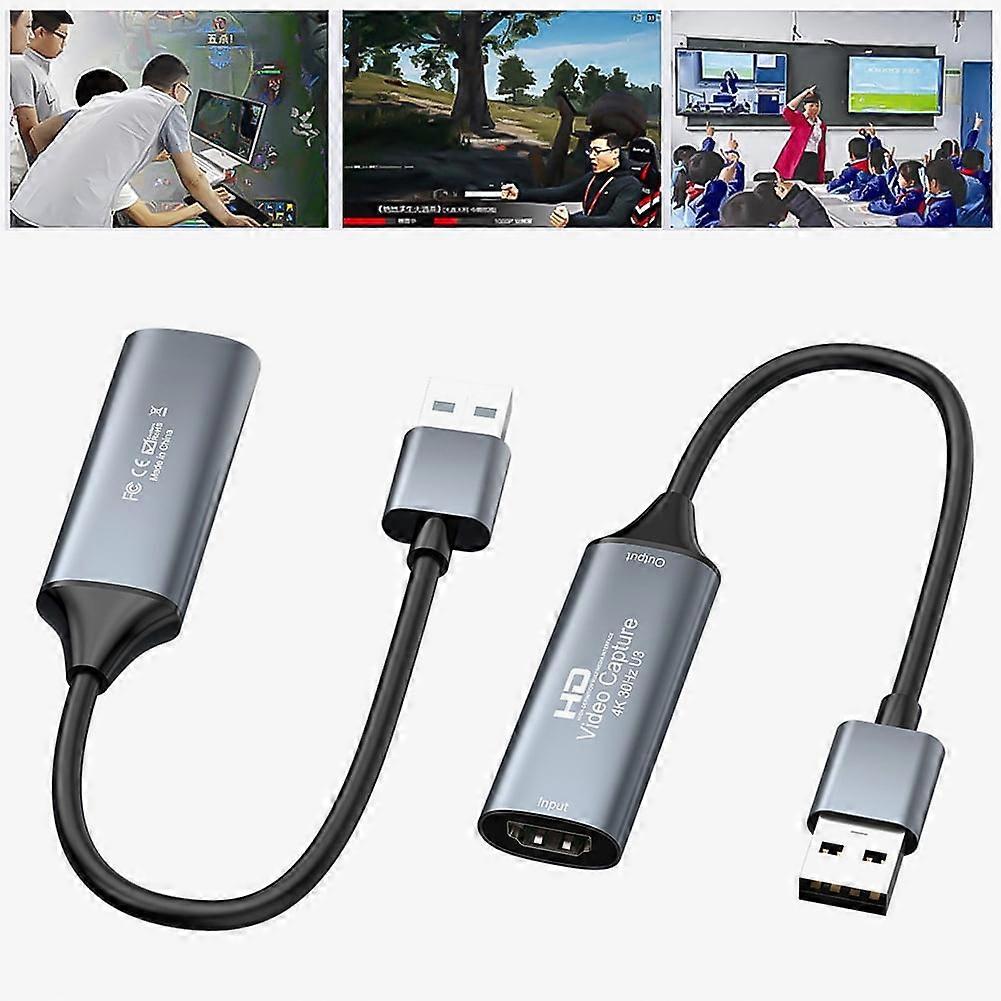 jixopn HDMI-Compatible To USB 2.0/USB 3.0/Type-C Game Grabber Record 4K 30Hz Game Capture Device for PC Game Camera Recording Live Streaming