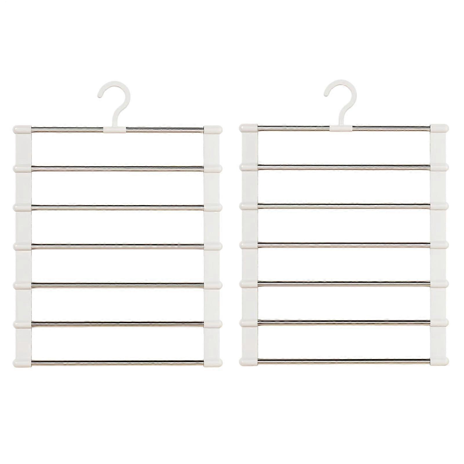 Pants Hangers Space Saving 6 Layer Non Slip Swing Arm for Jeans Trousers Skirts Closet