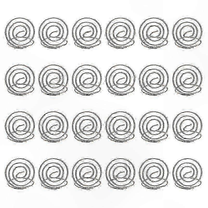 24-Pack Round Menu Clips, Silver Circle Note Pad Holders for Table Numbers, Suitable for Events and Decorative Displays