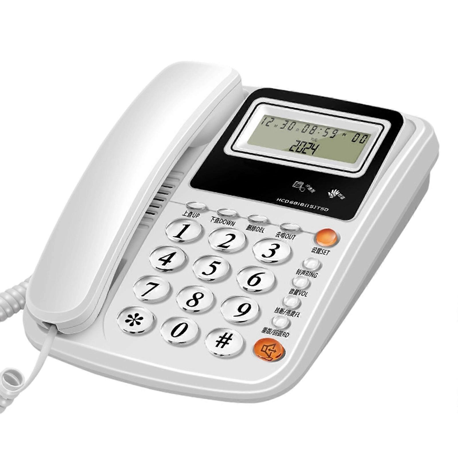 Desk Telephone Fix Landline Phone Noise Reduction For Home And Hotel Use With Clear Sound And Quick Dials  White