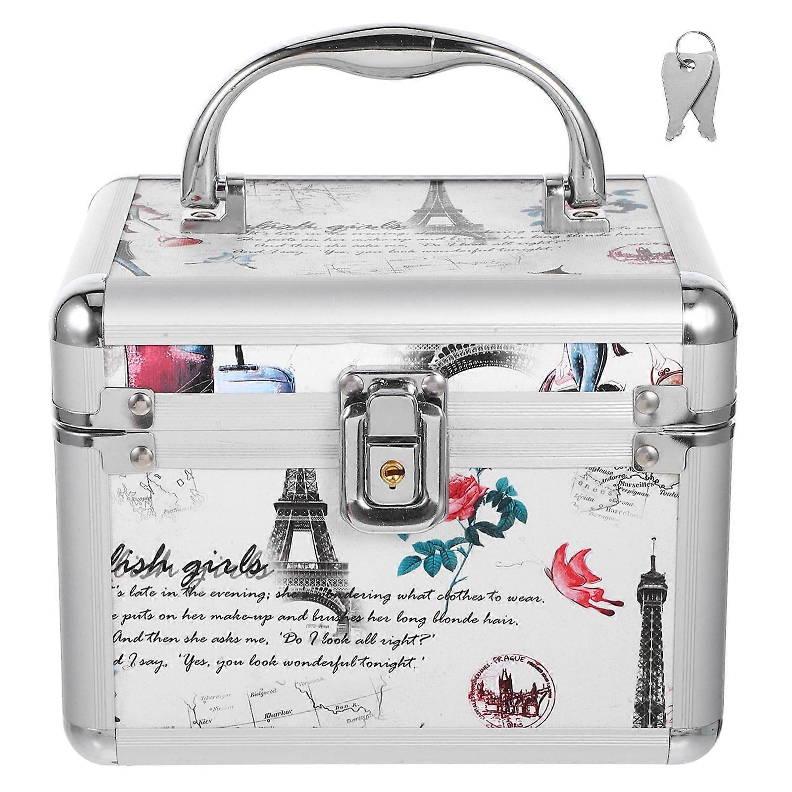 Eease CD Storage Box DVD Organizer Box Cosmetic Storage Container with Eiffel Tower and Flower Pattern