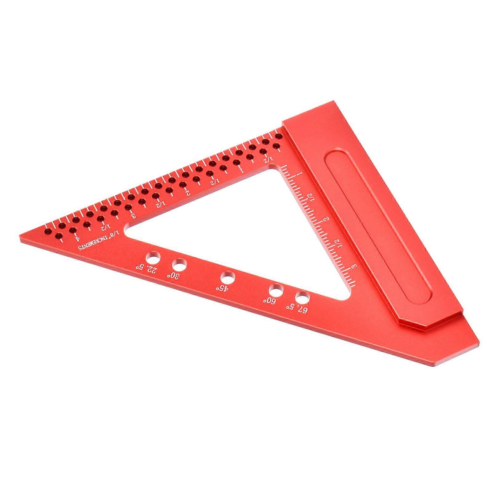 Measuring Ruler 22.5/30/45/67.5 Degree Woodworking Square Protractor Triangle Ruler Measuring Tool Multicolor