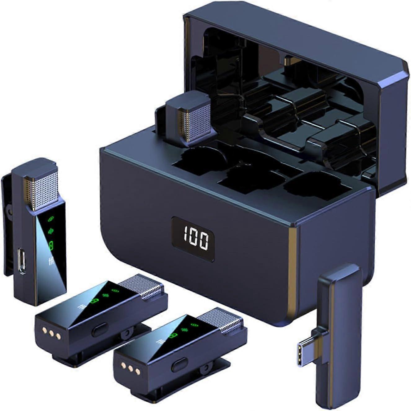 Four in one Wireless Lavalier Microphone for  Camera,Computer,Noise Reduction Recording Mic