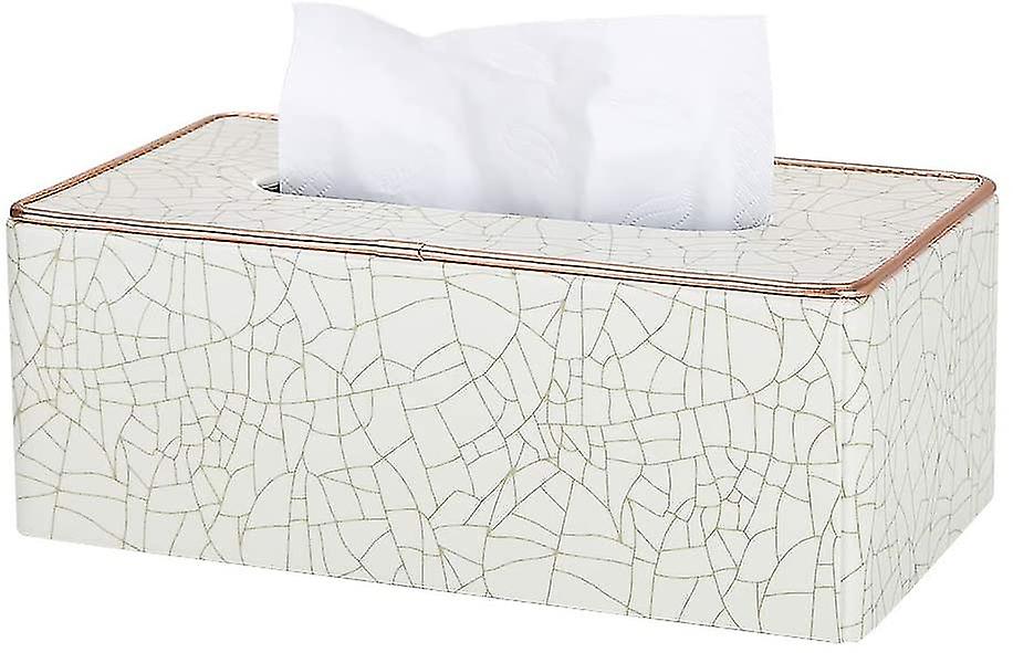 Rectangular Leather Tissue Box (gray Marble Pattern)