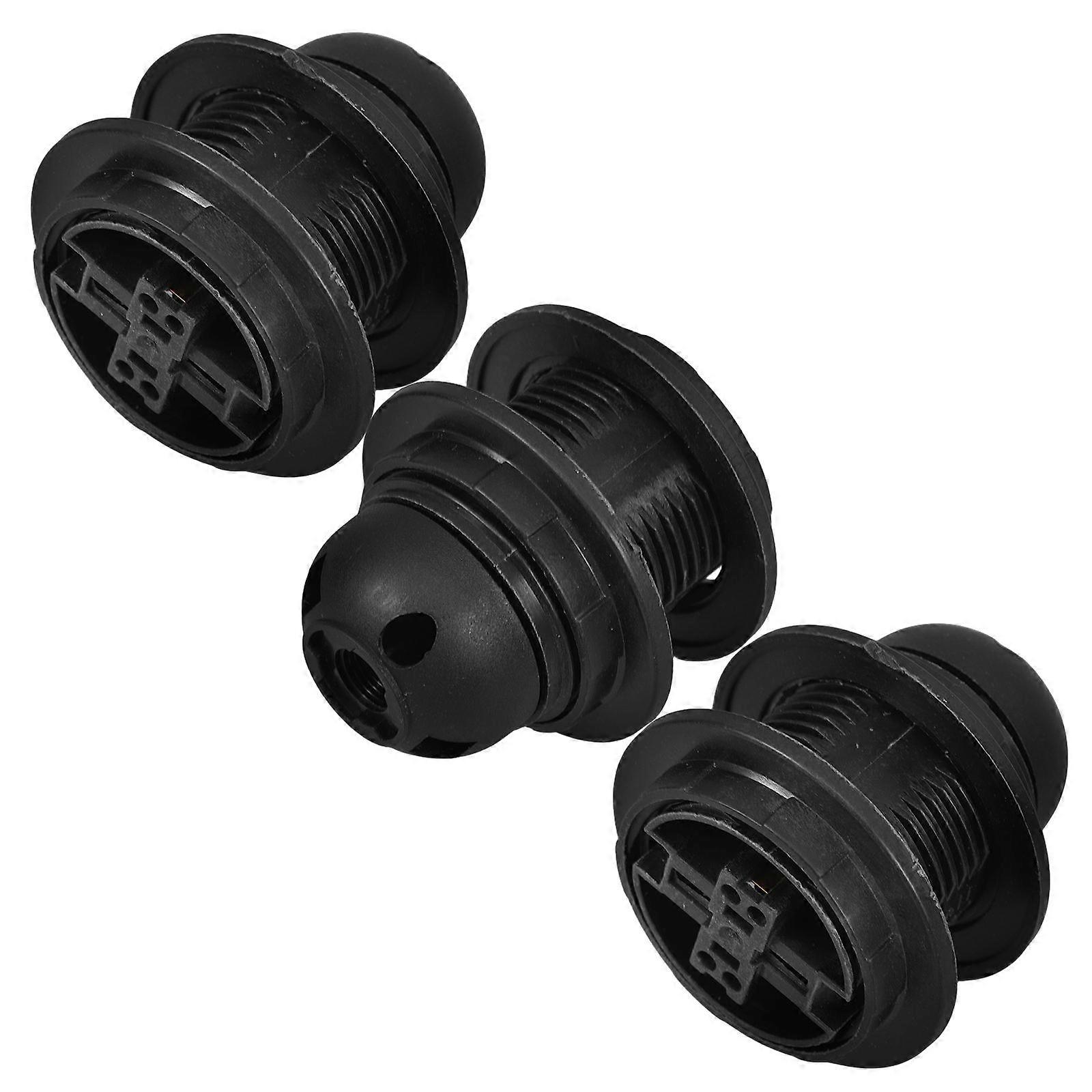 3Pcs E27 Double Ring Light Holder for Lamp Installation Black Material