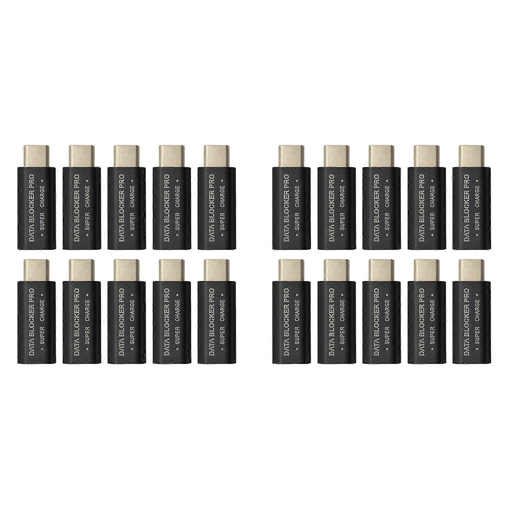 20Pcs USB Type-C Data Blocker Prevention Gender Change Connector USB-C Connector Adapter for Blocking Data Sync