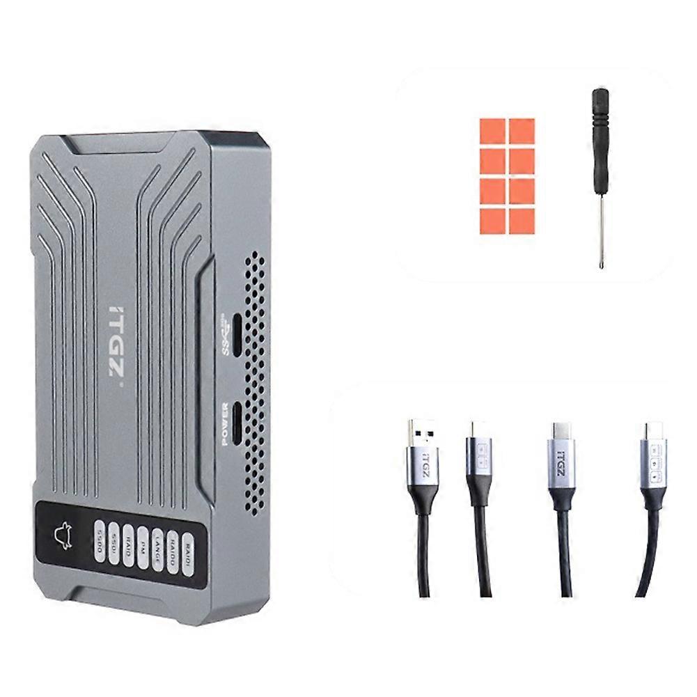 ITGZ JMS586R M.2 NVMe SSD Enclosure 20Gbps 2280 Array Mobile Hard Disk Case SSD Alloy Box