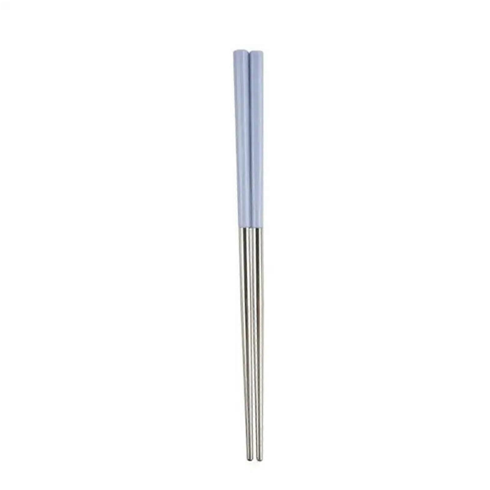 304 Stainless Steel Chopsticks Set with NonSlip Tips, Reusable Dishwasher Safe (201 Model Blue)