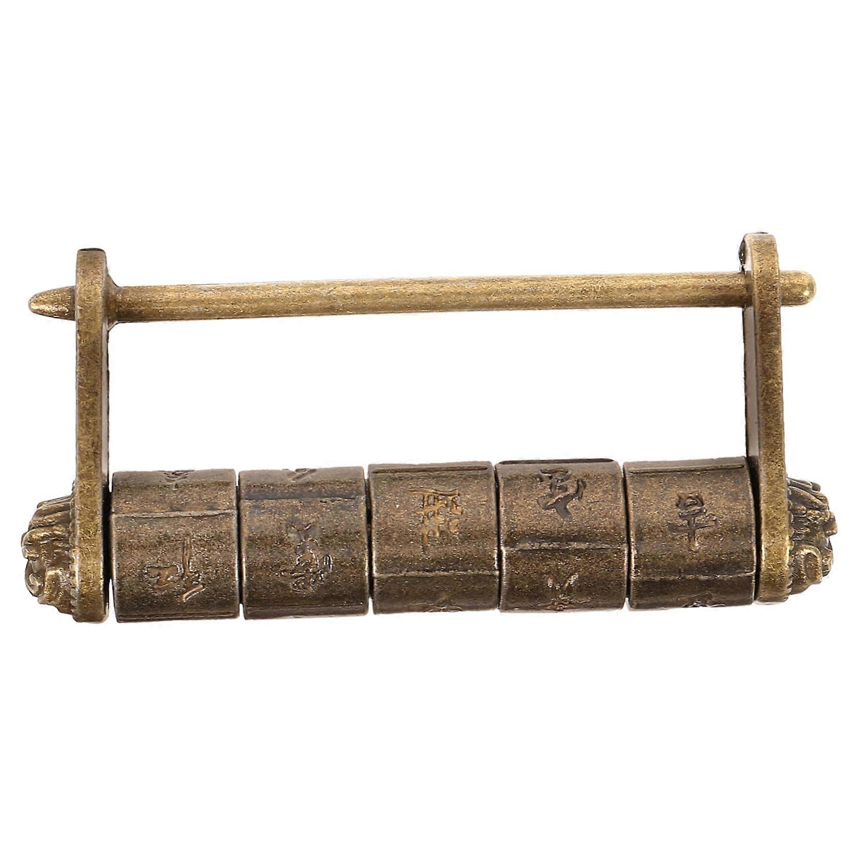 Padlock Small Metal Text Password Lock Vintage Style For Home Office