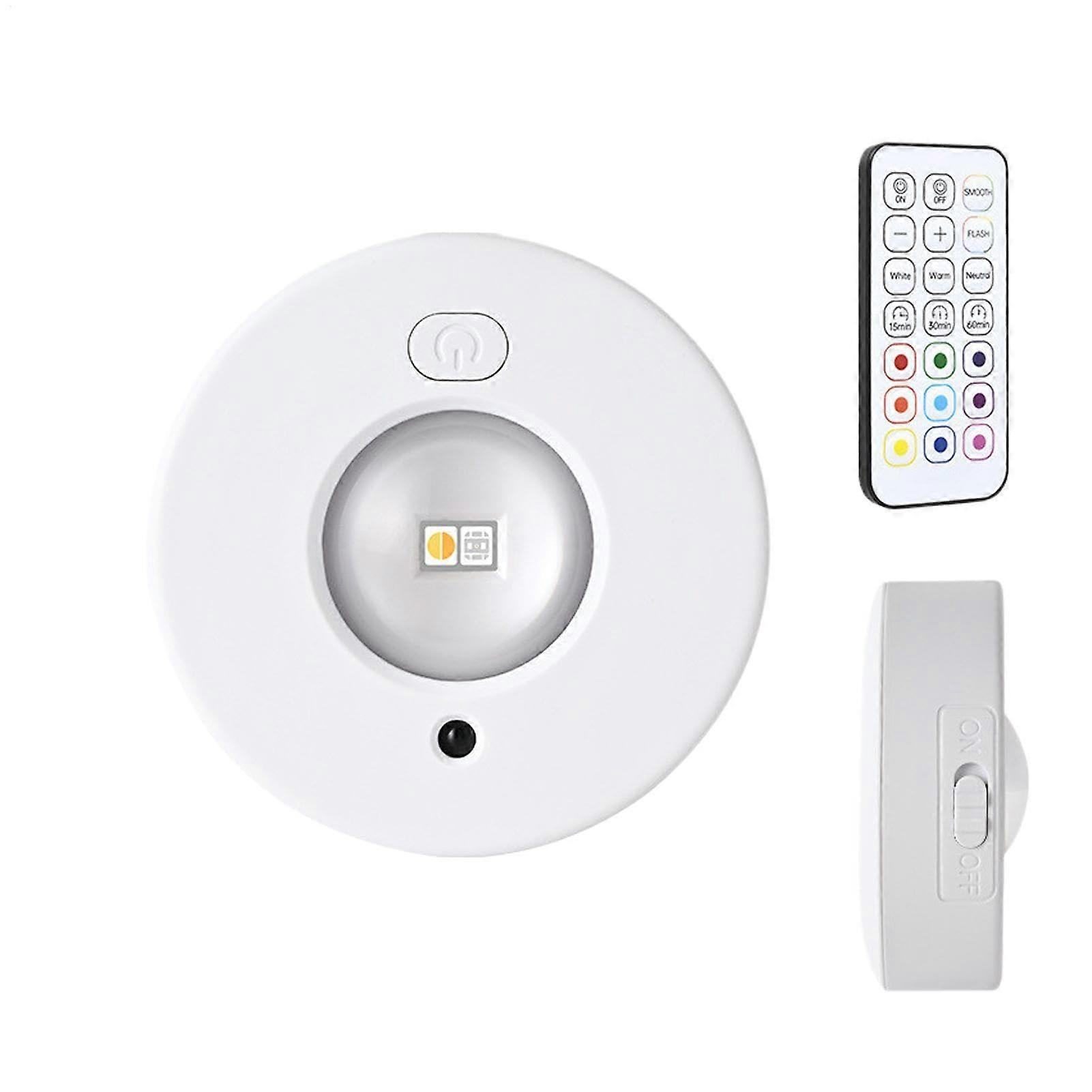 RGB Puck Lights USB Rechargeable with Remote, Dimmable Magnetic Under Cabinet LED Lighting