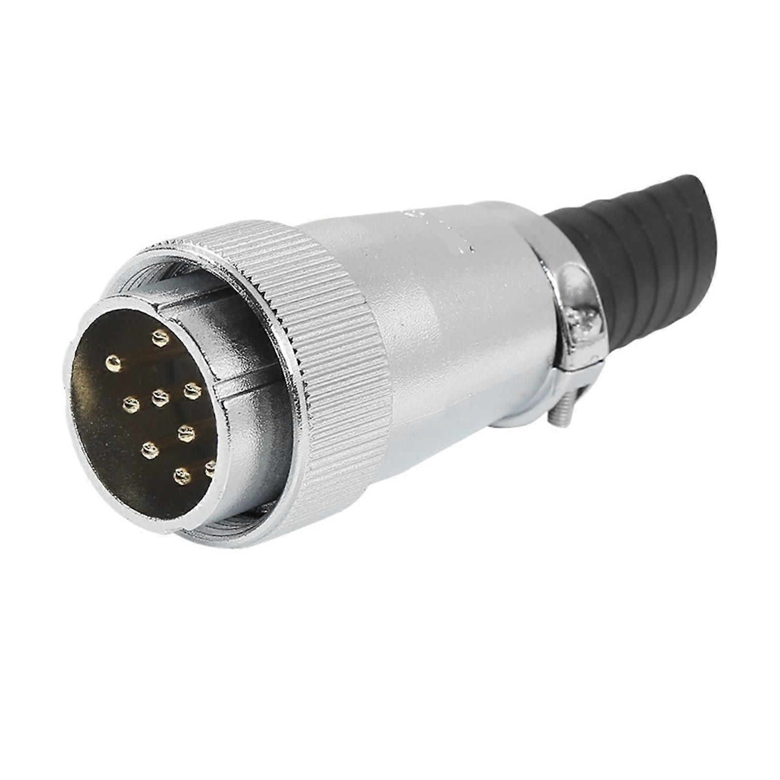 WS32 12B Aviation Plug Male Connector Silver, Secure MultiPin Connection Durable Metal Housing