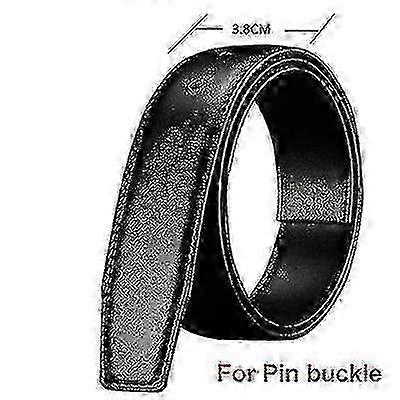 Belt without Buckle, Genuine Leather, Black, Various Widths for Men