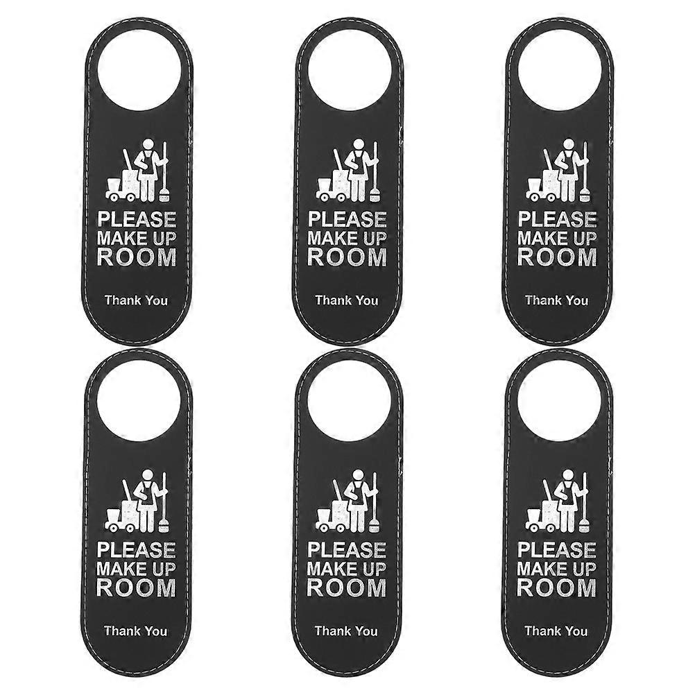 Black Door Sign for Do Not Disturb Usage 6Pcs Pack