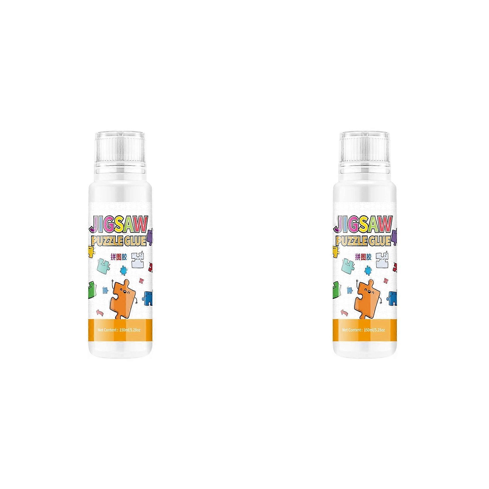 2X Jigsaw Puzzle Glue, 150ML Jigsaw Glue with Sponge Head, Non-Toxic and Quick Dry Puzzle Sealer