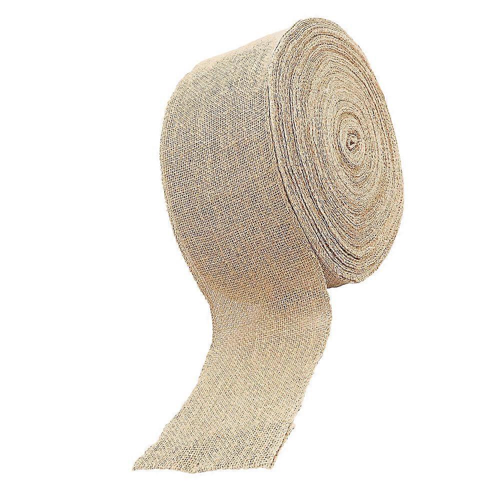 Wide Ribbon For Crafts Burlap Ribbon Roll Khaki Decor Store Display 1000.00X10.00X0.10CM 1 Roll