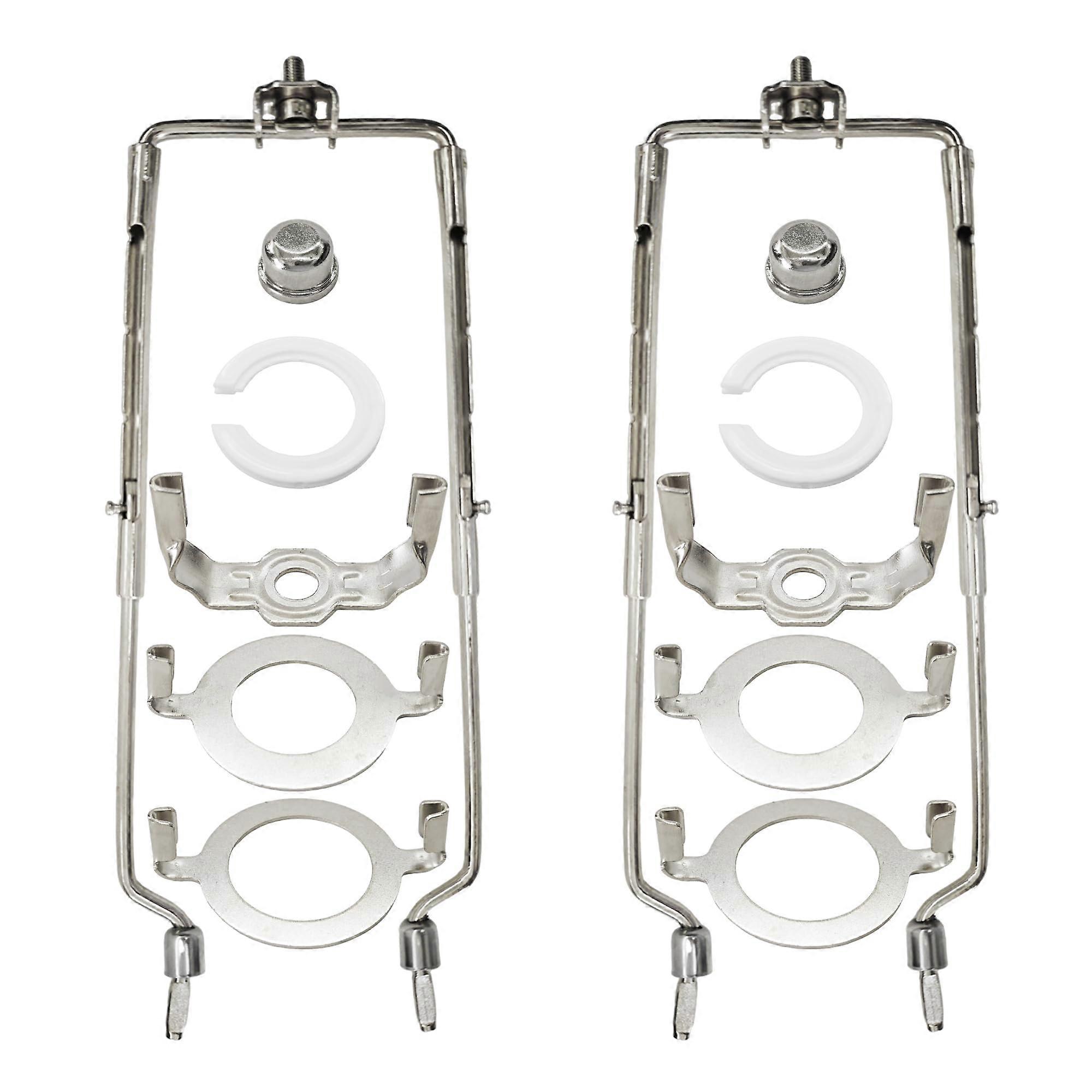 2 Sets Adjustable Lamp Shade Harp Holder Kit Fits 710 Inch Shades with Finial Saddle for E14 E26 E27 Nickel