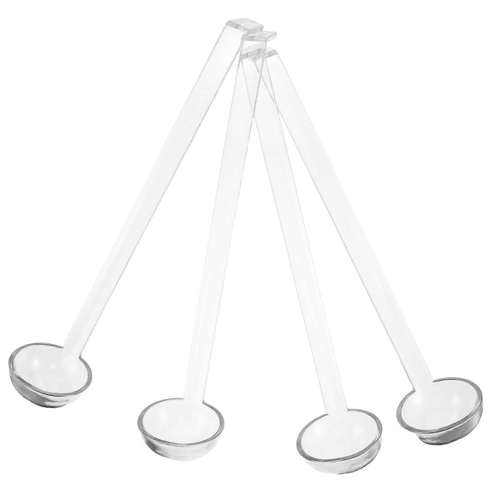 4Pcs Clear Small Ladle for Serving Long Handle Plastic Spoons for Punch