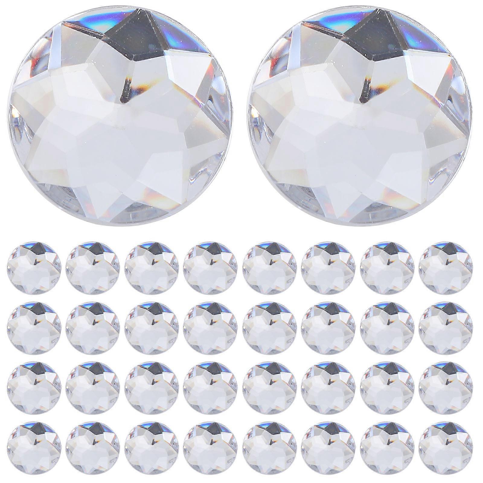 Flatback Acrylic Rhinestones for Crafts 100Pcs White Round Gems