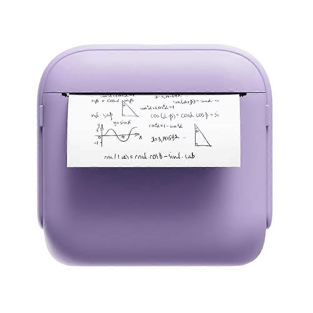 Pocket Thermal Label Printer 203dpi Wireless Sticker Photo Printer Sticker Maker Machine with 1 Rolls Paper Purple