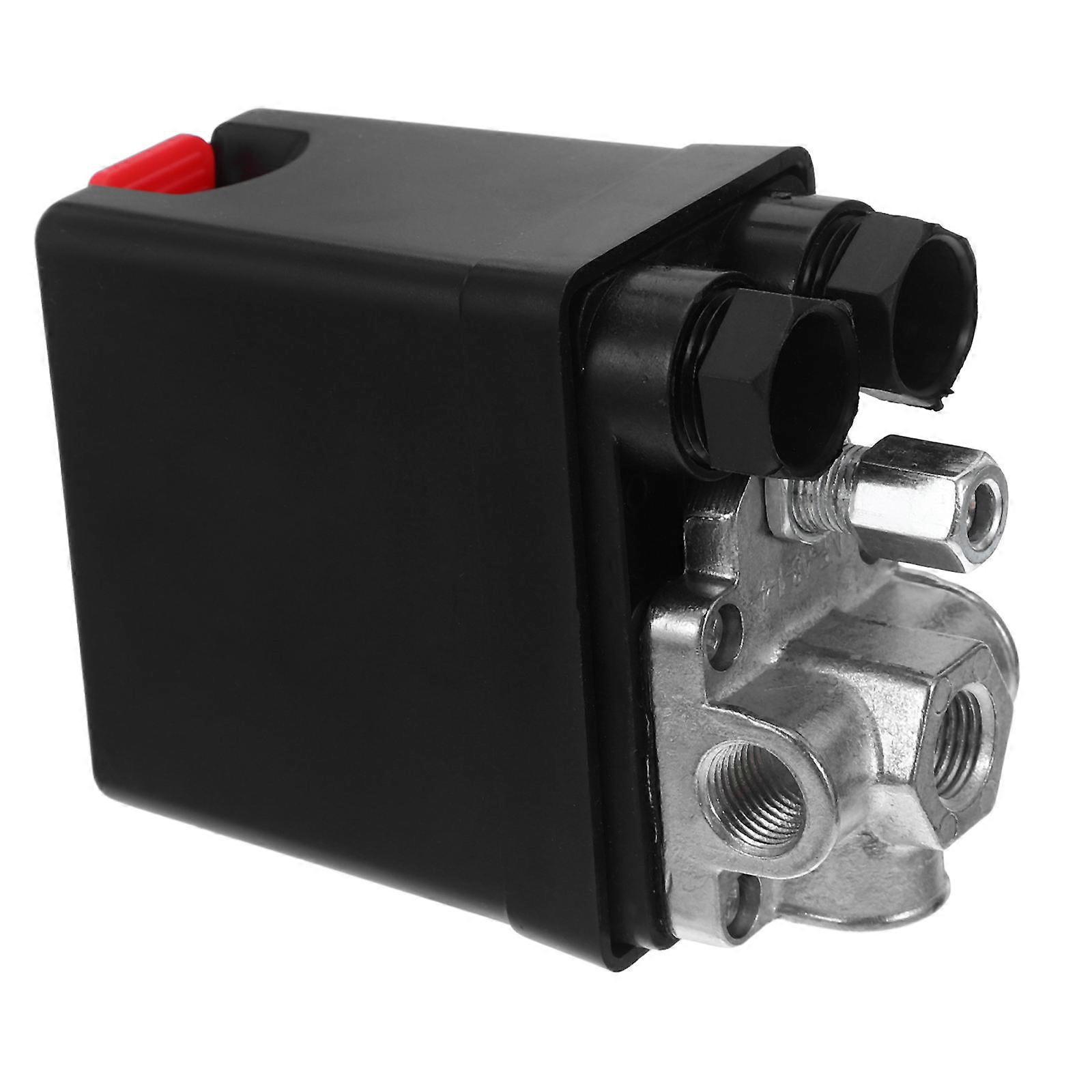 Durable Automatic Pump Control Pressure Switch for Air Compressor with HighSensitivity Response ABS Black 4Way Design