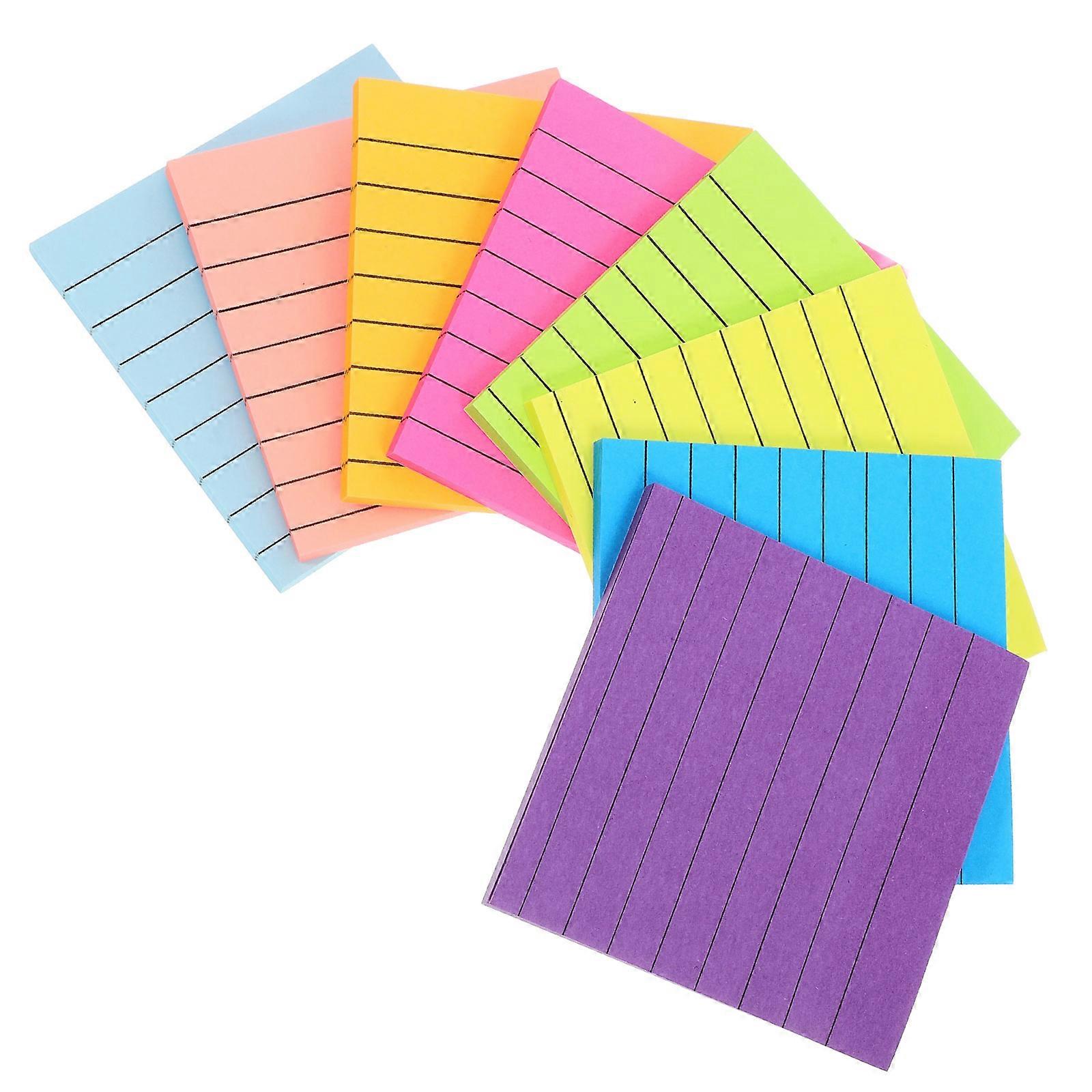 Fluorescent Sticky Tabs Paper Memo Pads for Writing Notes Use 8Pcs