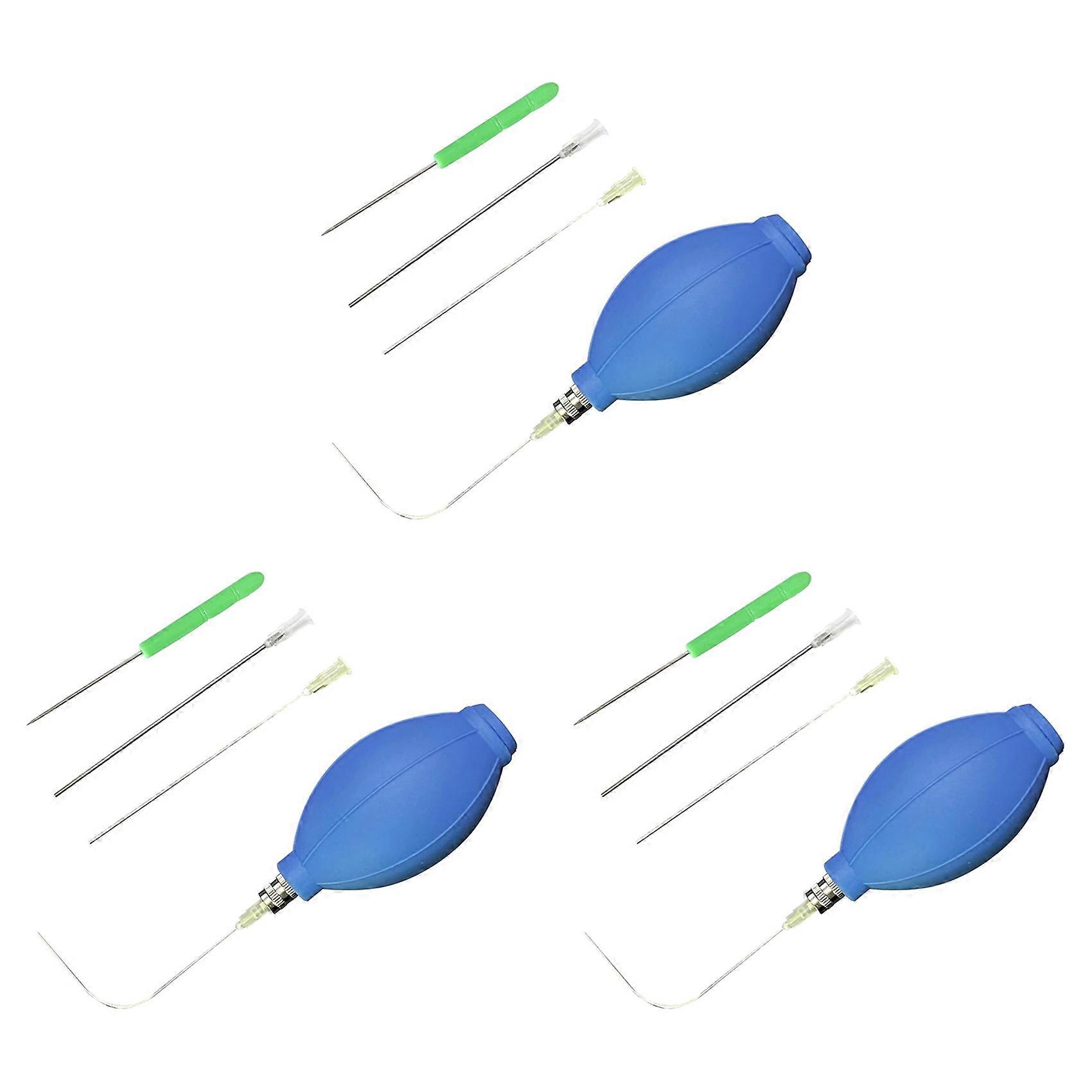 3X Easy Egg Blower Empty Egg Tools One Hole Egg Pump and Drill Easter Egg Maker Supplies Blue