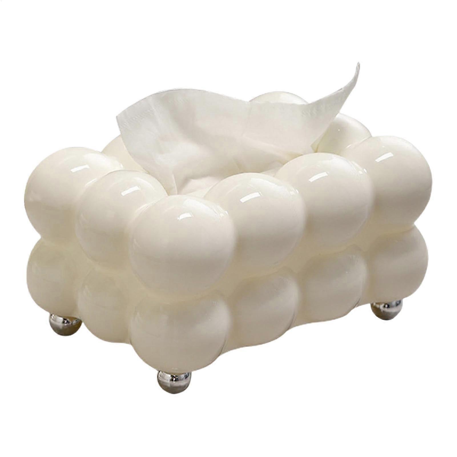 Cloud Shaped Tissue Box Holder with Wide Opening, Durable PP Build for Bathroom and Living Room