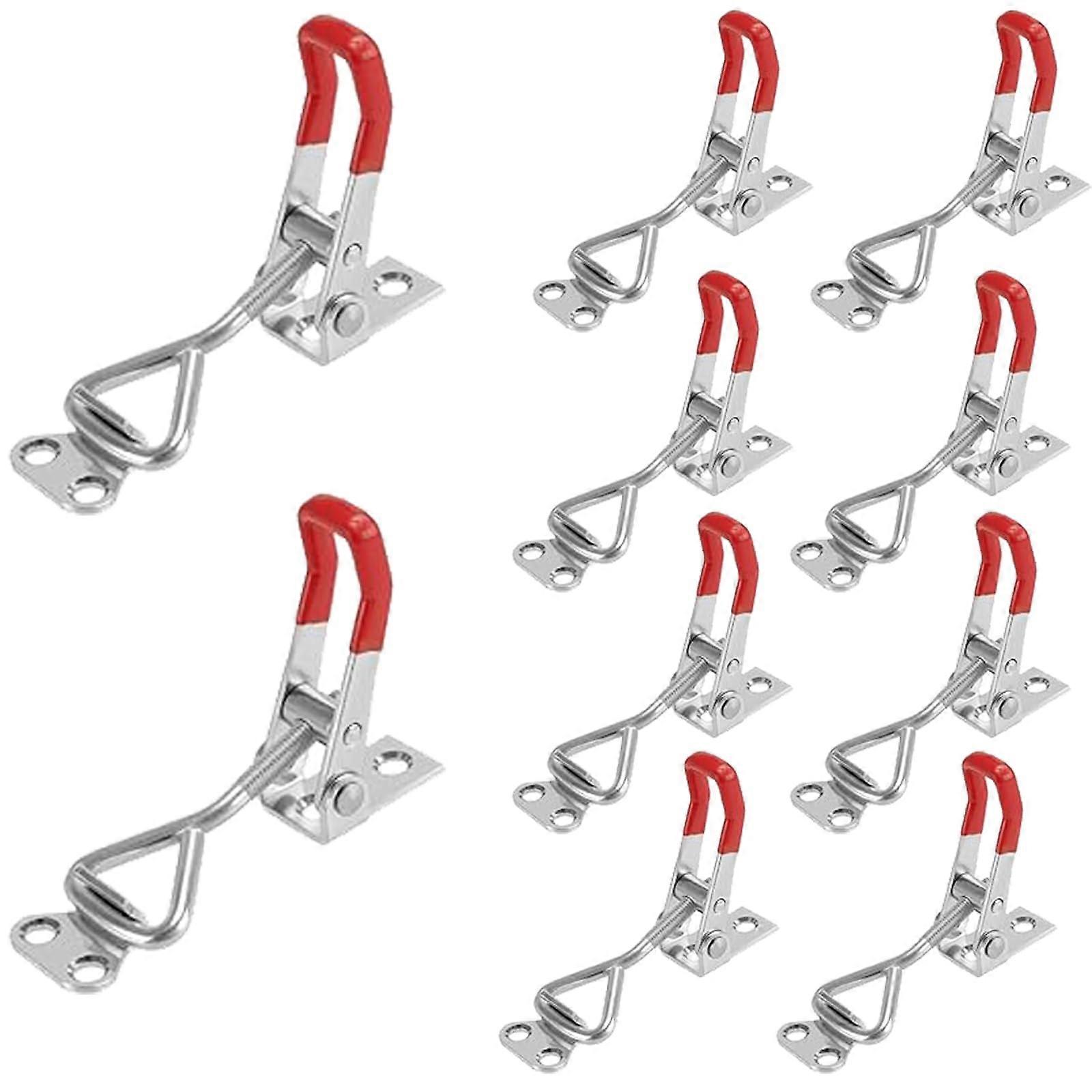 10 Pack Adjustable Toggle Latch Clamp Set 220lbs Capacity Quick Release for Boxes and Doors Red