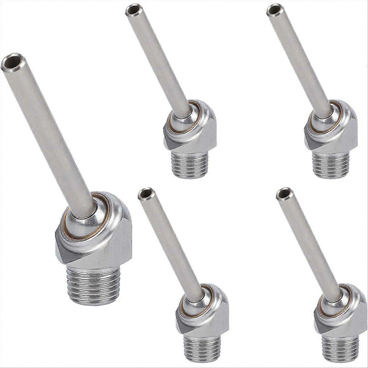Inclined High-Pressure Cooling Nozzle.Installation Thread 1/8in PT 10/30/50mm 304 Material, for CNC Machine Tools Set 1