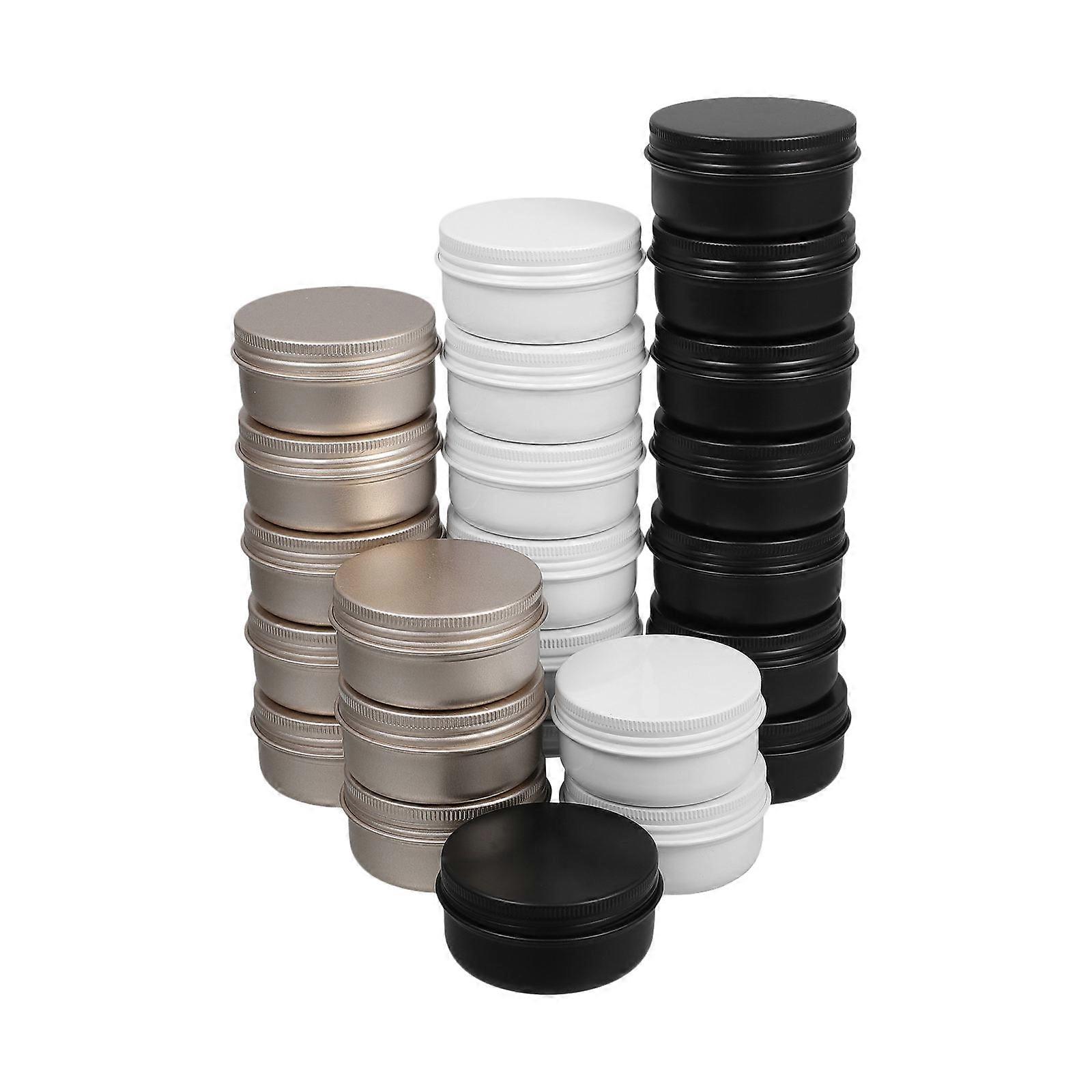 Screw-Thread Box Cosmetic Container for Storage Use 72Pcs Aluminium