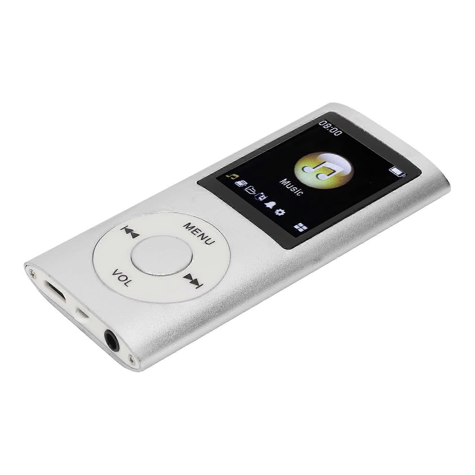 MP3 Player with Lossless Audio Quality, 64GB Support, Slim 1.8 Inch LCD Music Player Silver