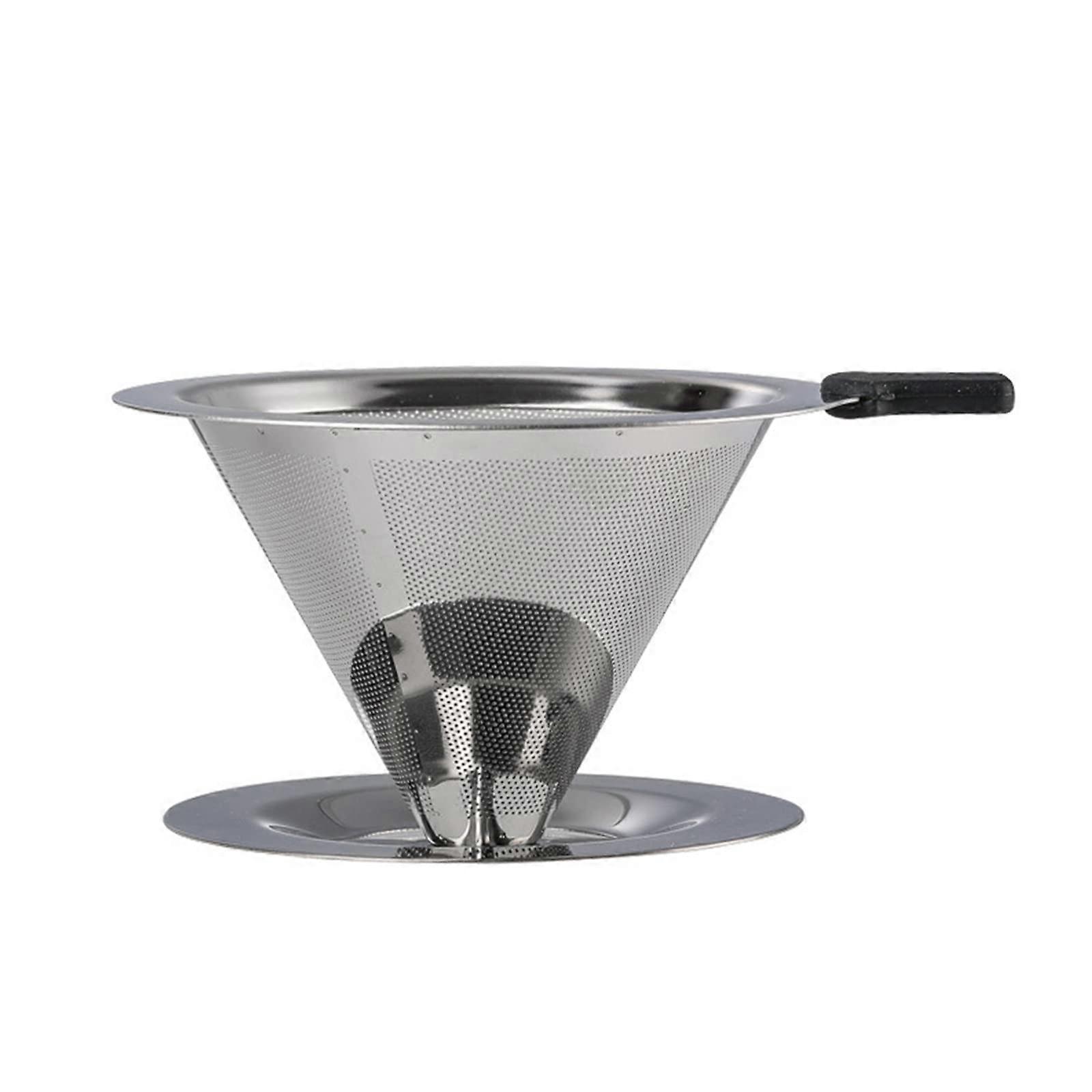 Pour Over Coffee Filter Stainless Steel Reusable Dripper with Stand for Manual Brewing