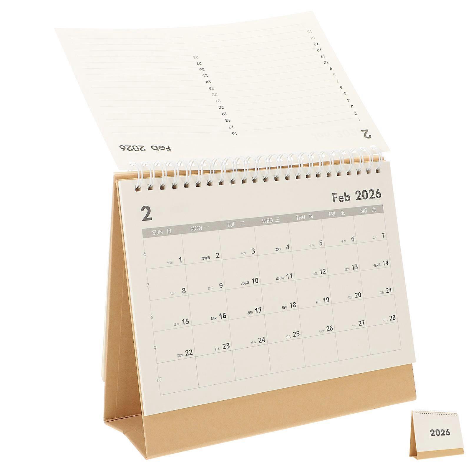 2025 18 Months Desk Calendar for Home 1Set Monthly Paper Planner