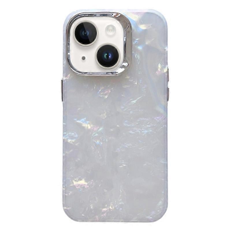 For iPhone 15 Electroplating Camera Frame TPU+PC Phone Cover Shell Pattern Shockproof Case
