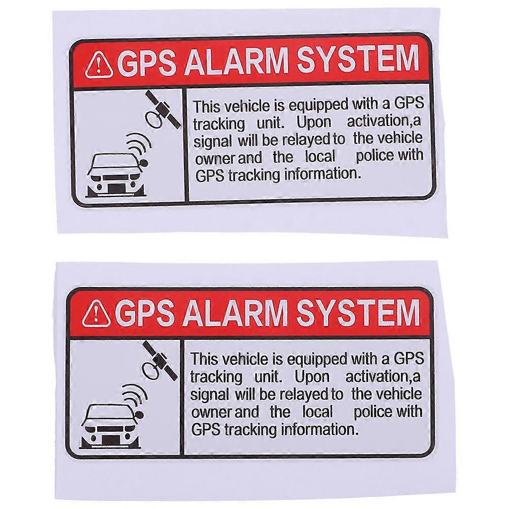 GPS Alarm System Security Sticker for Car Adhesive Warning Decals 2Pcs