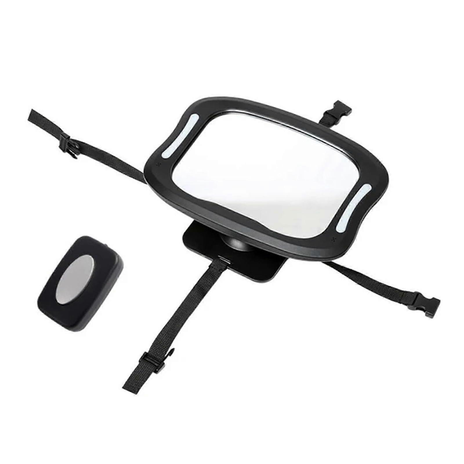 Car Rearview Mirror Adjustable Shatterproof Wide Angle Headrest Mount for Driving Test