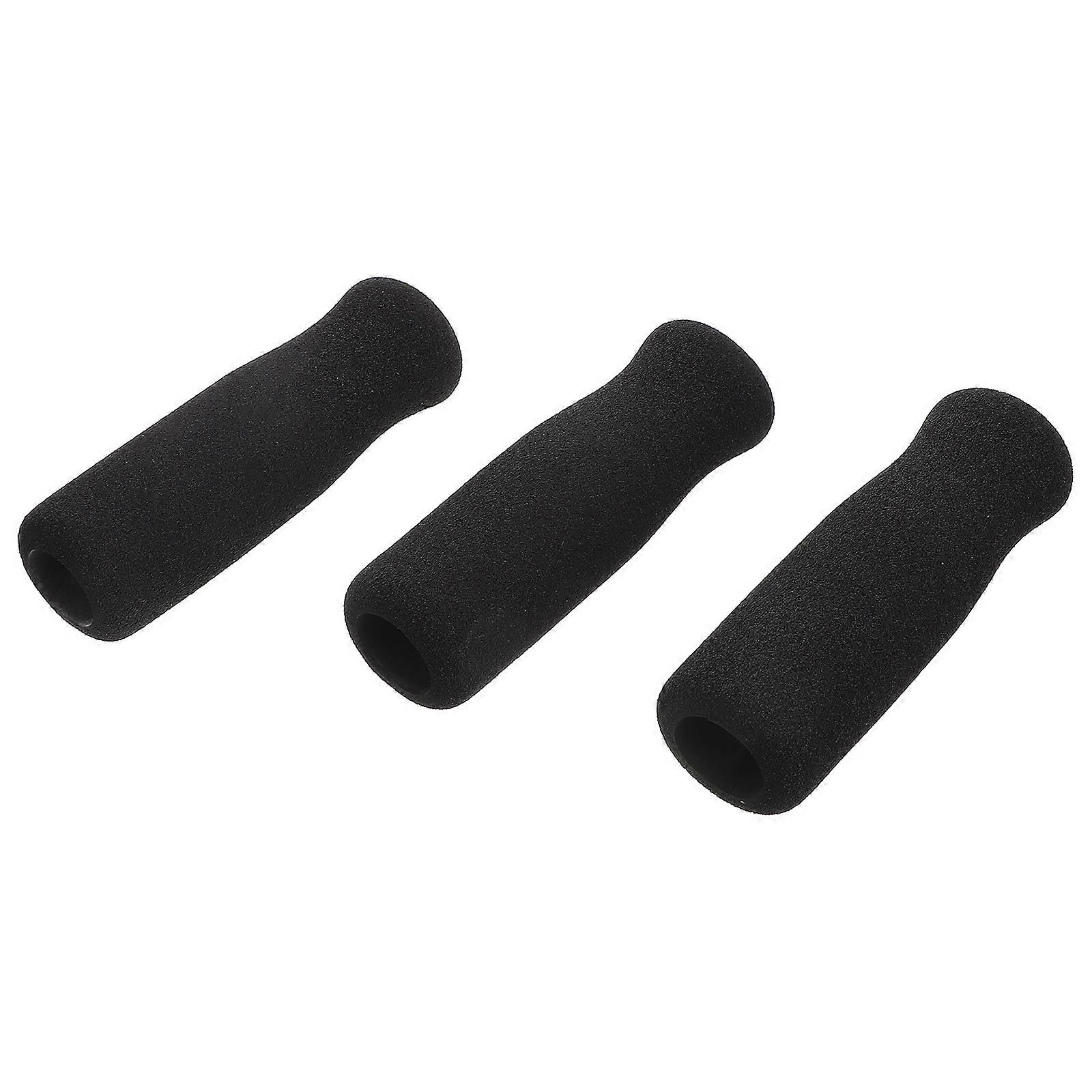 Black Ski Pole Sponge Handle Covers for Shock Absorbing Grip Replacement 3Pcs