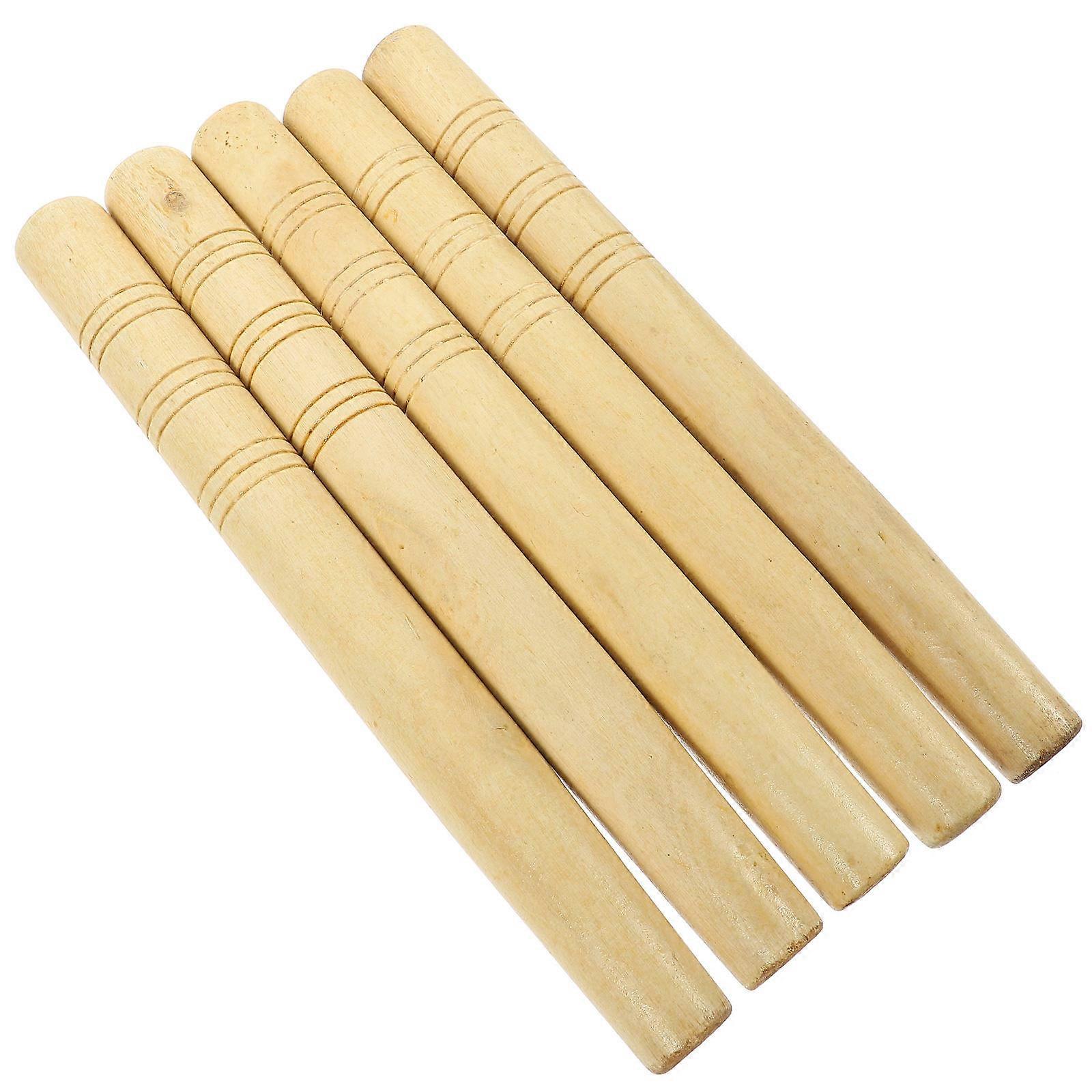 Wooden Handle Wood Tool Handle for Replacement 5Pcs Suitable for Home Use