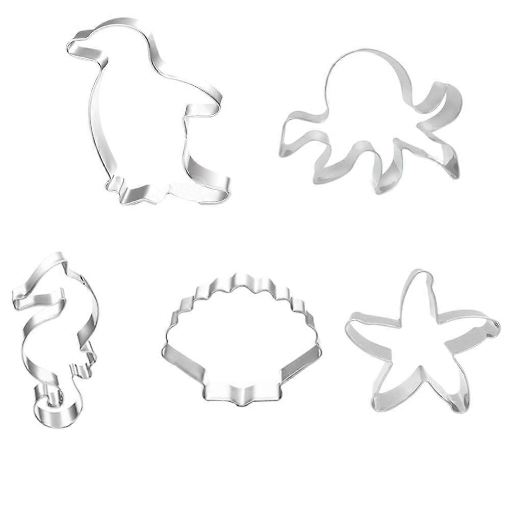 Sea Creature Biscuit Mold Stainless Steel Set for Kitchen Use 1Set