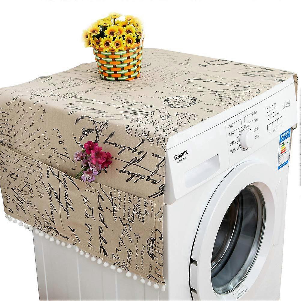 Waterproof Refrigerator Dust Cover with Side Storage Pockets for Fridge and Washing Machine