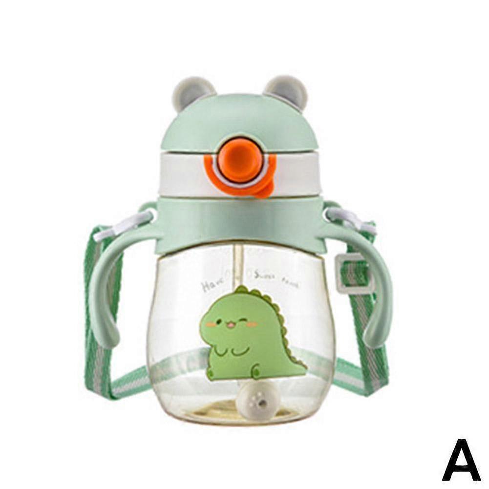 Cup with Straw Children Drinking Bottle Handle Learning Cup 410ml Portable 2025