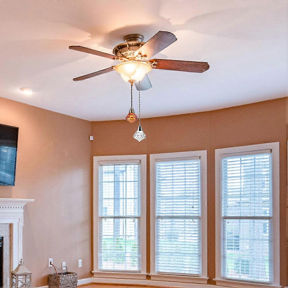 Rhinestone Ceiling Fan Light Chain 2Pcs for Elegant Pull Chain Use