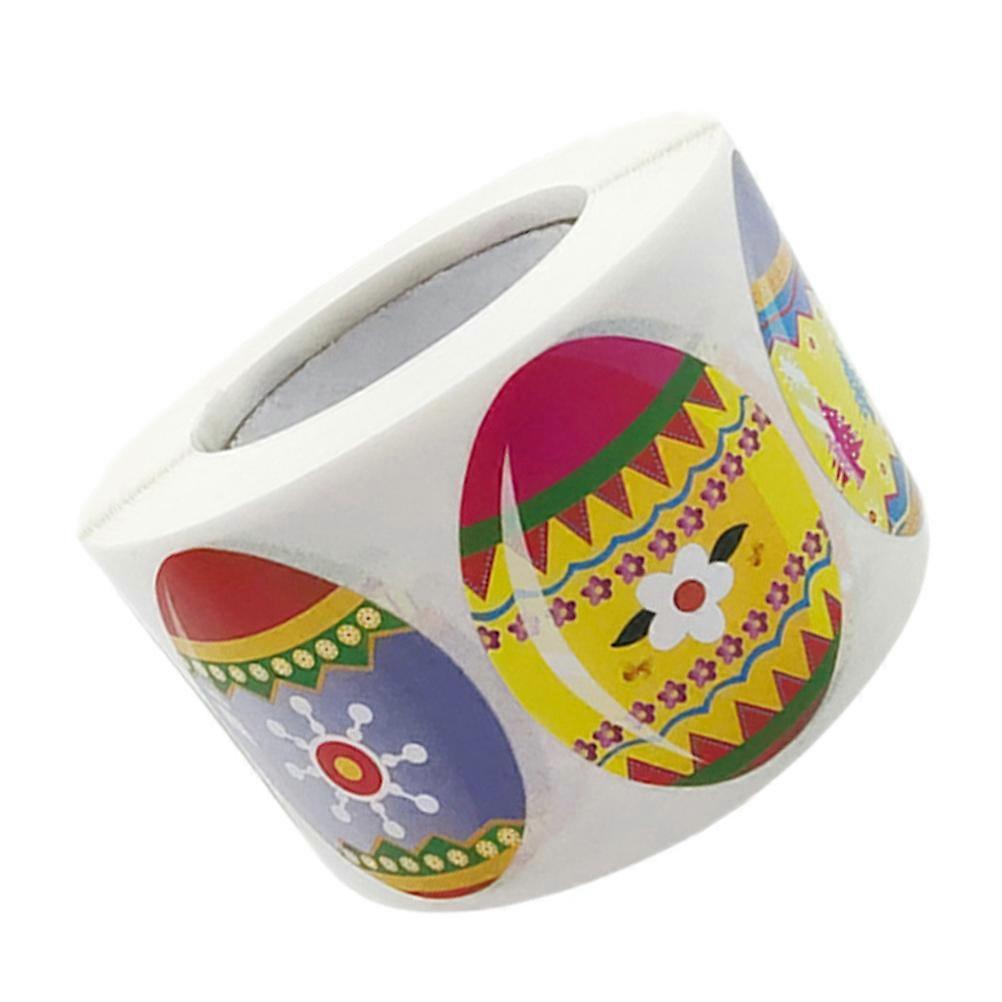 Easter Egg Stickers Roll Self-Adhesive 500 Sheets for DIY Sealing Use