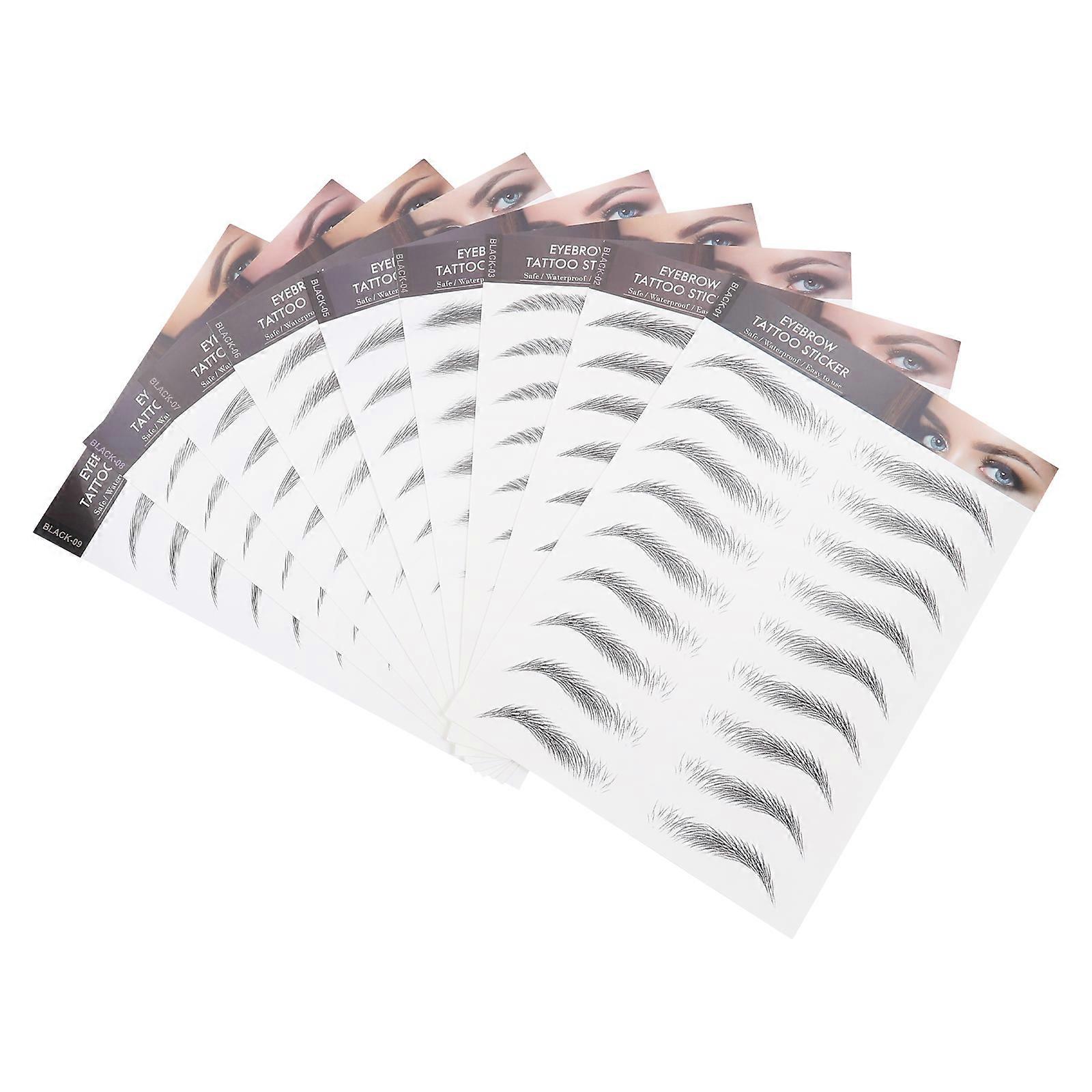 Imitation Eyebrow False Eyebrows for Decoration 9 Sheets