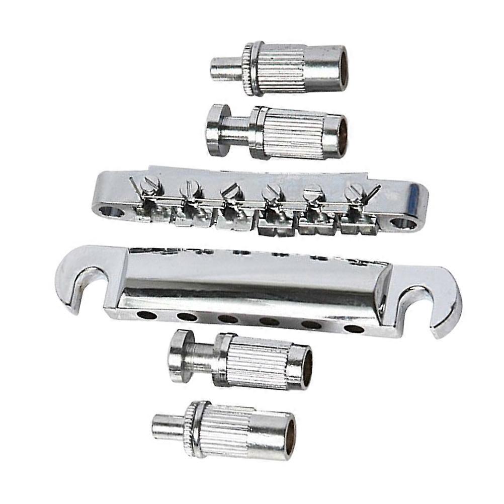 6 String Guitar Bridge Locking Bridge and Tailpiece Set for Electric Guitar
