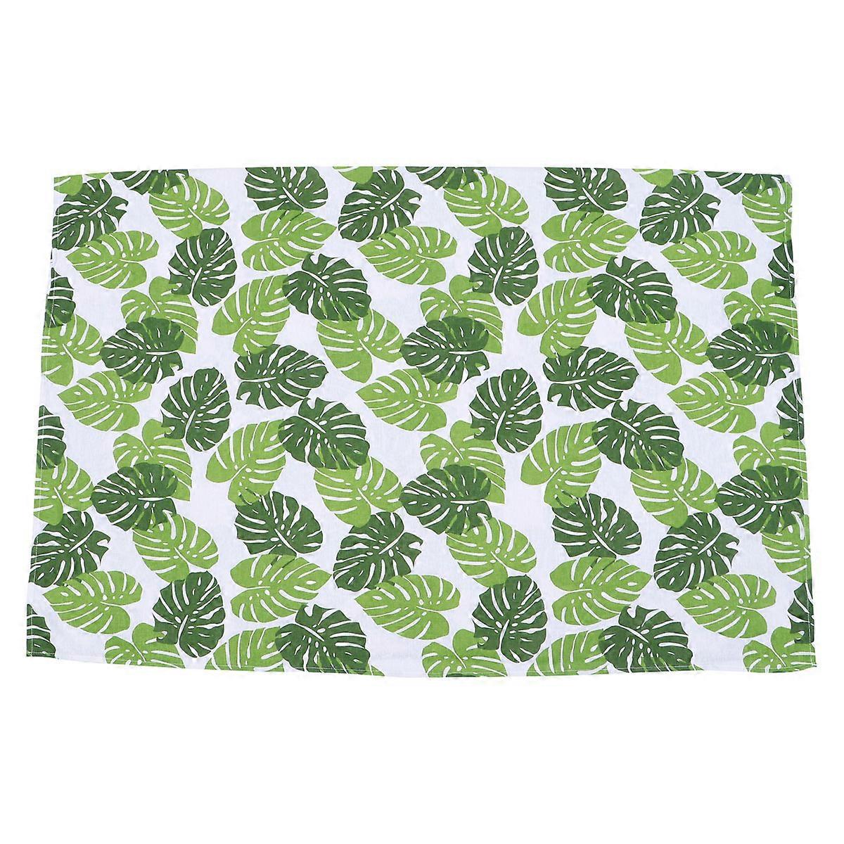 Leaf Pattern Tablecloth for Party Decoration 2Pcs Cotton and Flax Material