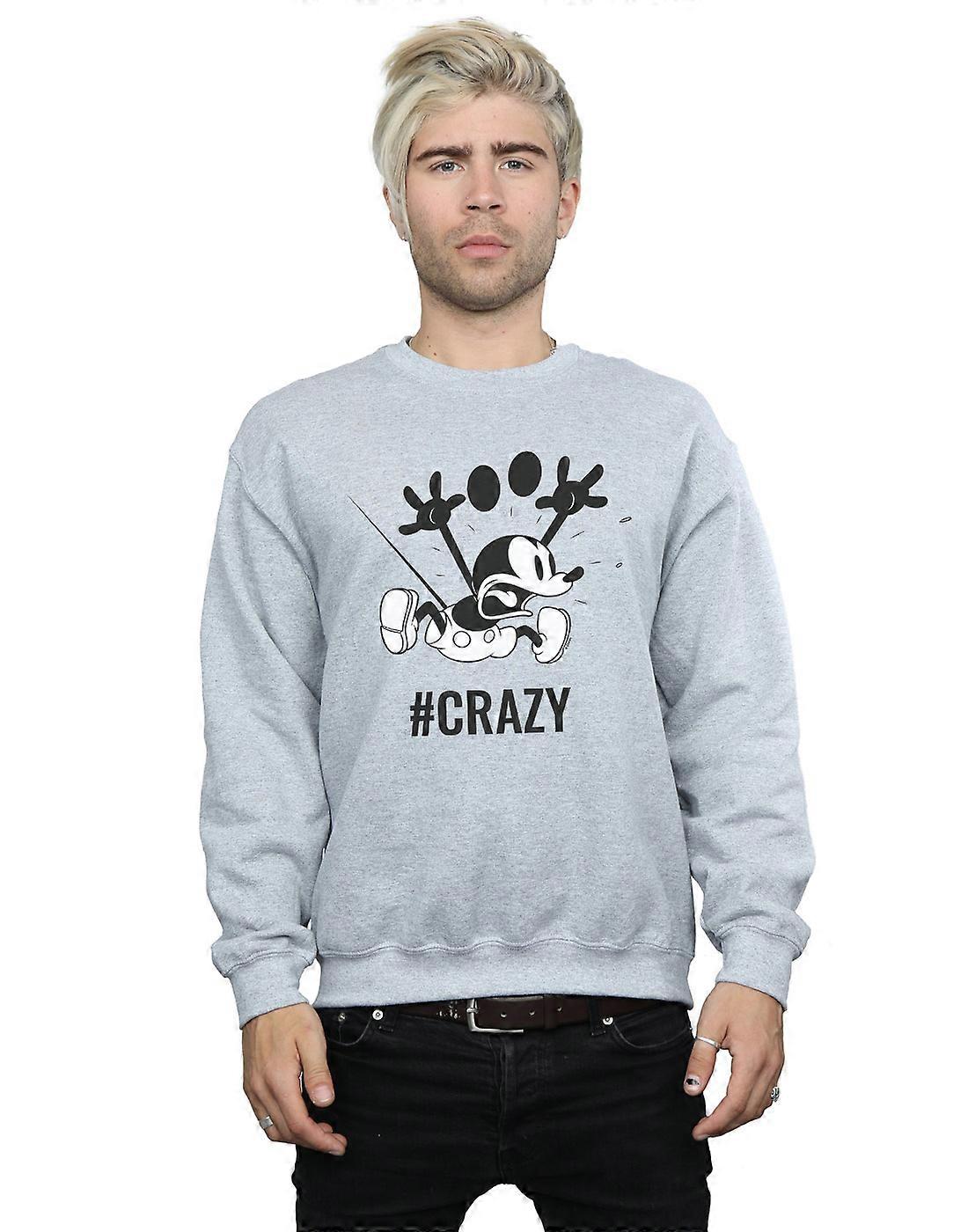 Disney Men's Mickey Mouse #Crazy Sweatshirt