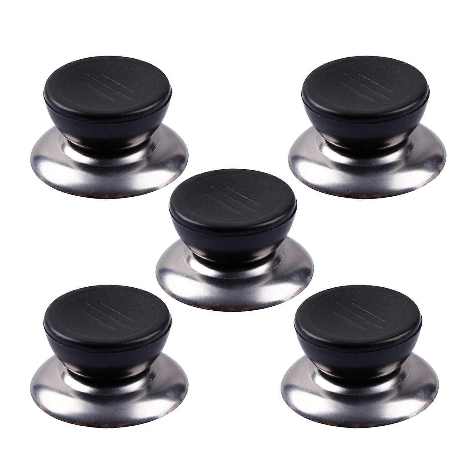 5PCS Black Bakelite Pot Lid Handle Set, Heat Resistant Knobs with Screw for Easy Installation